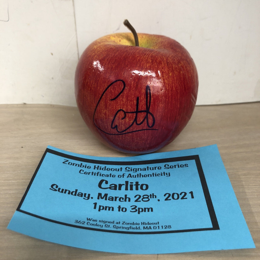 CARLITO WWE Wrestling Superstar Autographed Signed Plastic Apple w/ Store COA