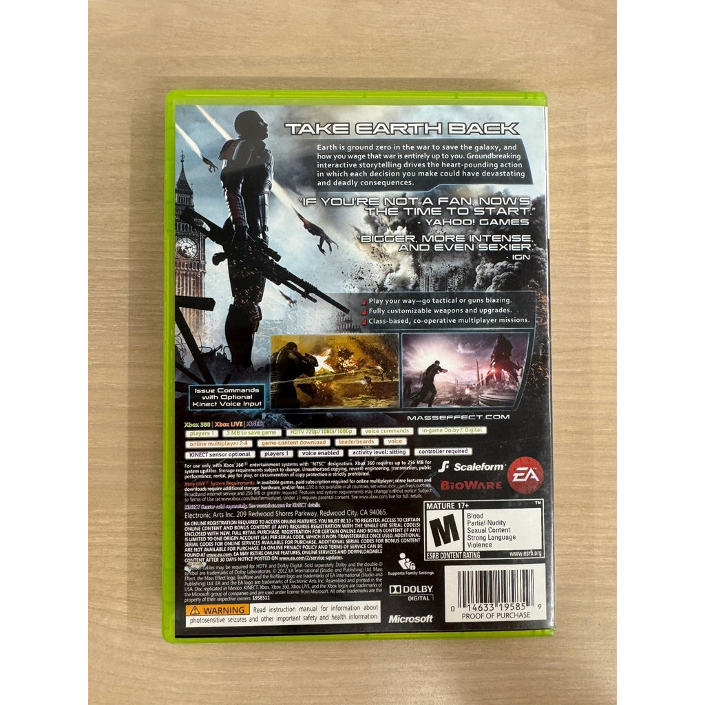Mass Effect 3 Xbox 360 Video Game RPG Action Multiplayer Online